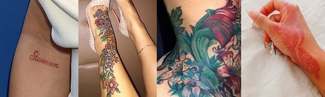 A picture of Blac Chyna's tattoos.